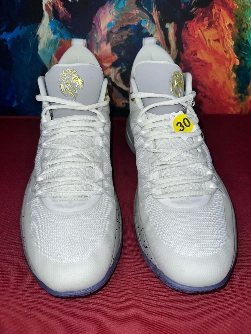 No.30 Unitus Judah 1 Basketball Shoes White Gold Grey Men's Size 14